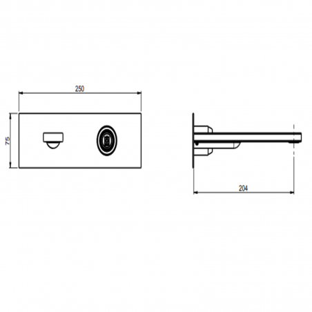 F.lli Frattini Gaia S, Wall-mounted washbasin battery without drain