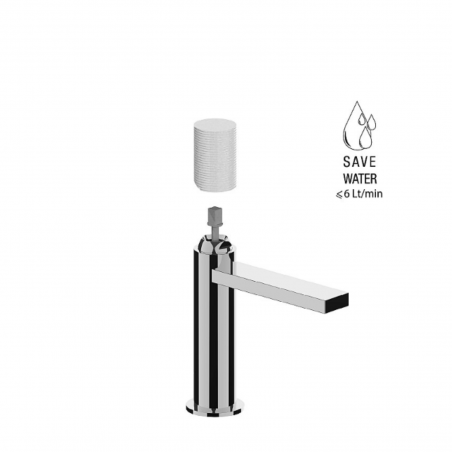 F.lli Frattini Gaia S, Single-lever washbasin mixer without pop-up waste