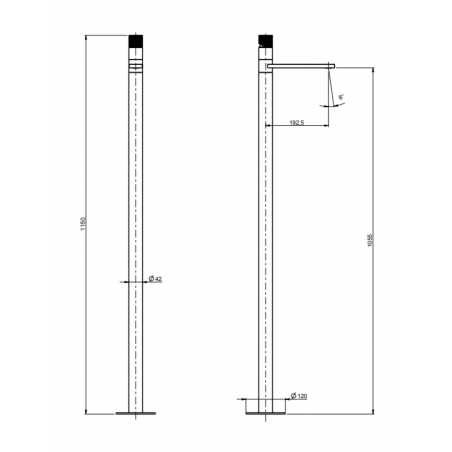 F.lli Frattini Gaia S, Monocomando lavabo a pavimento senza scarico
