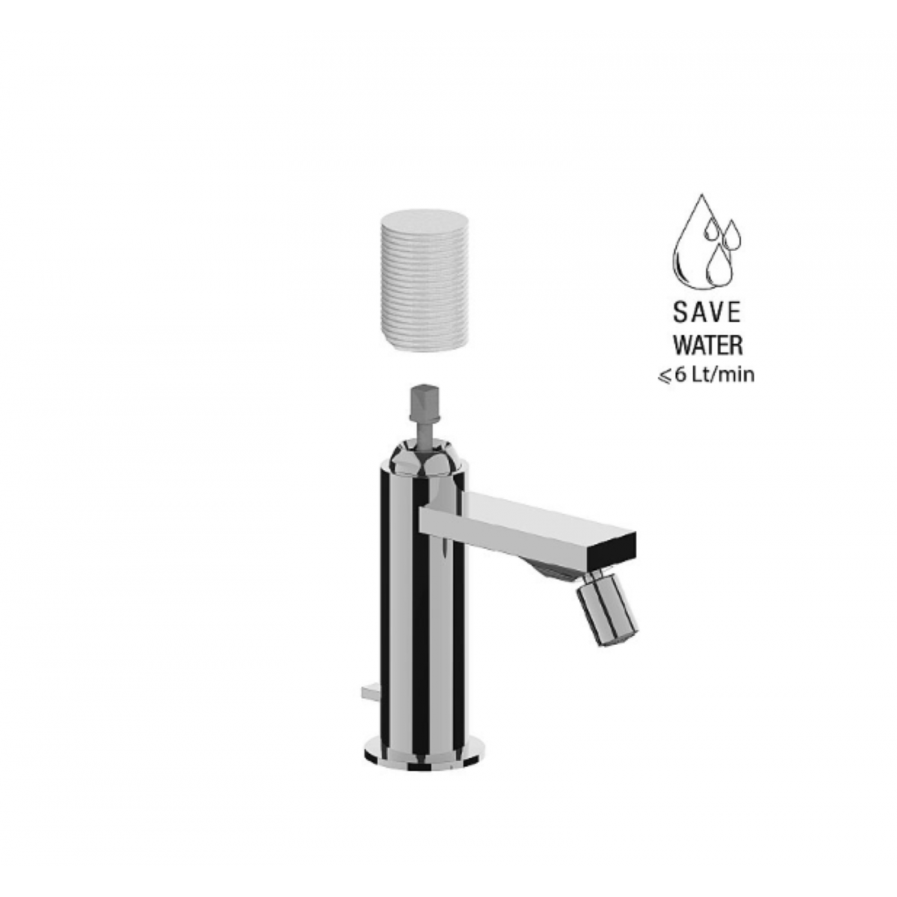 F.lli Frattini Gaia S, Monocomando per bidet con scarico 11/4