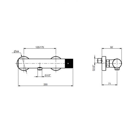 F.lli Frattini Gaia S, Monocomando esterno per doccia con attacco inferiore 1/2