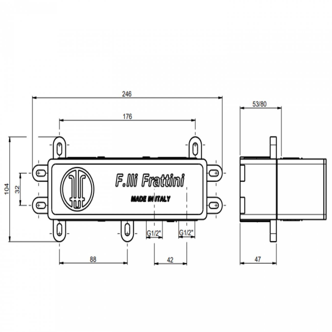 F.lli Frattini Gaia S, Monocomando incasso con deviatore a 2 vie