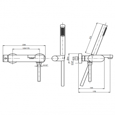 F.lli Frattini Lea, Monocomando esterno per vasca con doccia duplex