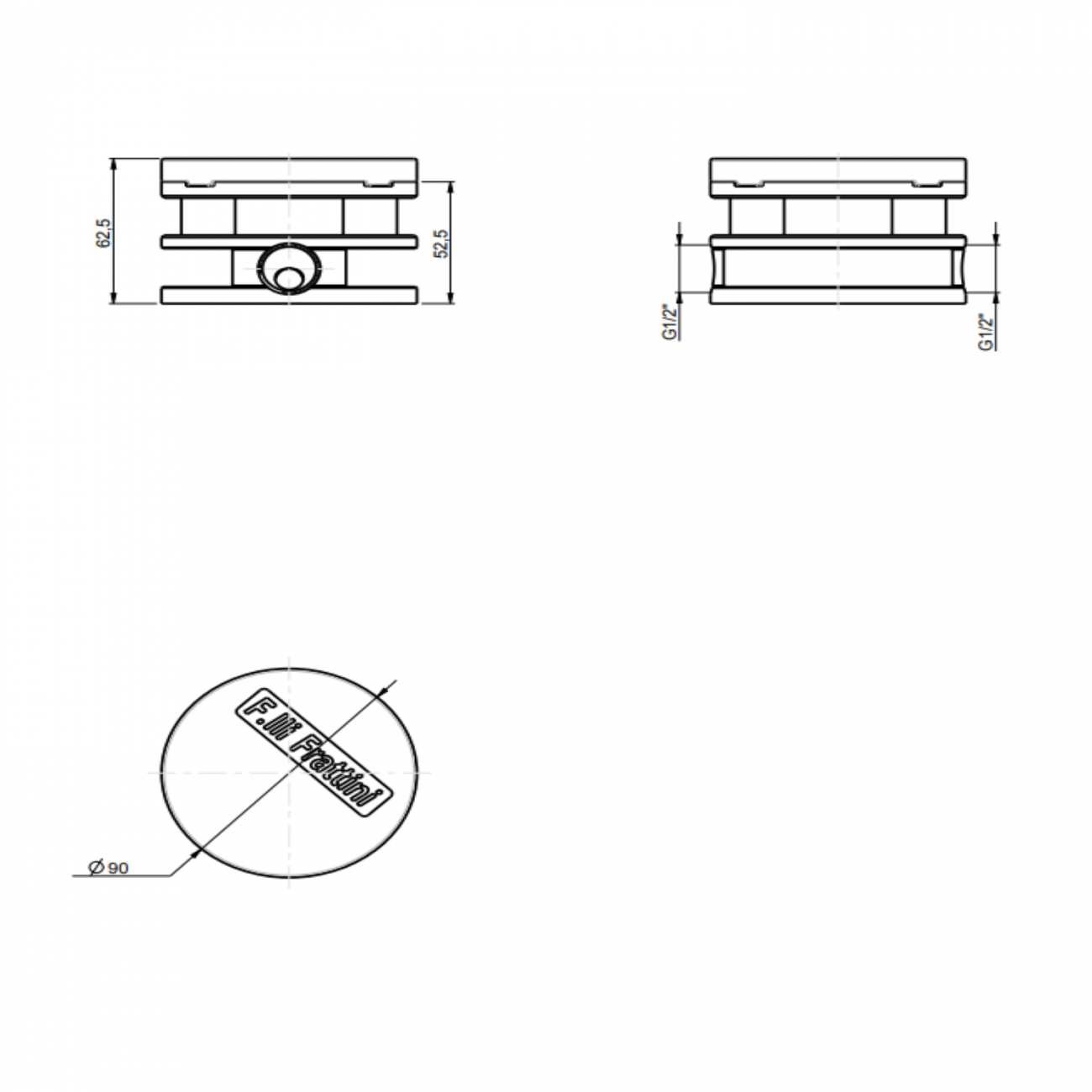 F.lli Frattini Lea, Freistehende Badewanne auf dem Boden