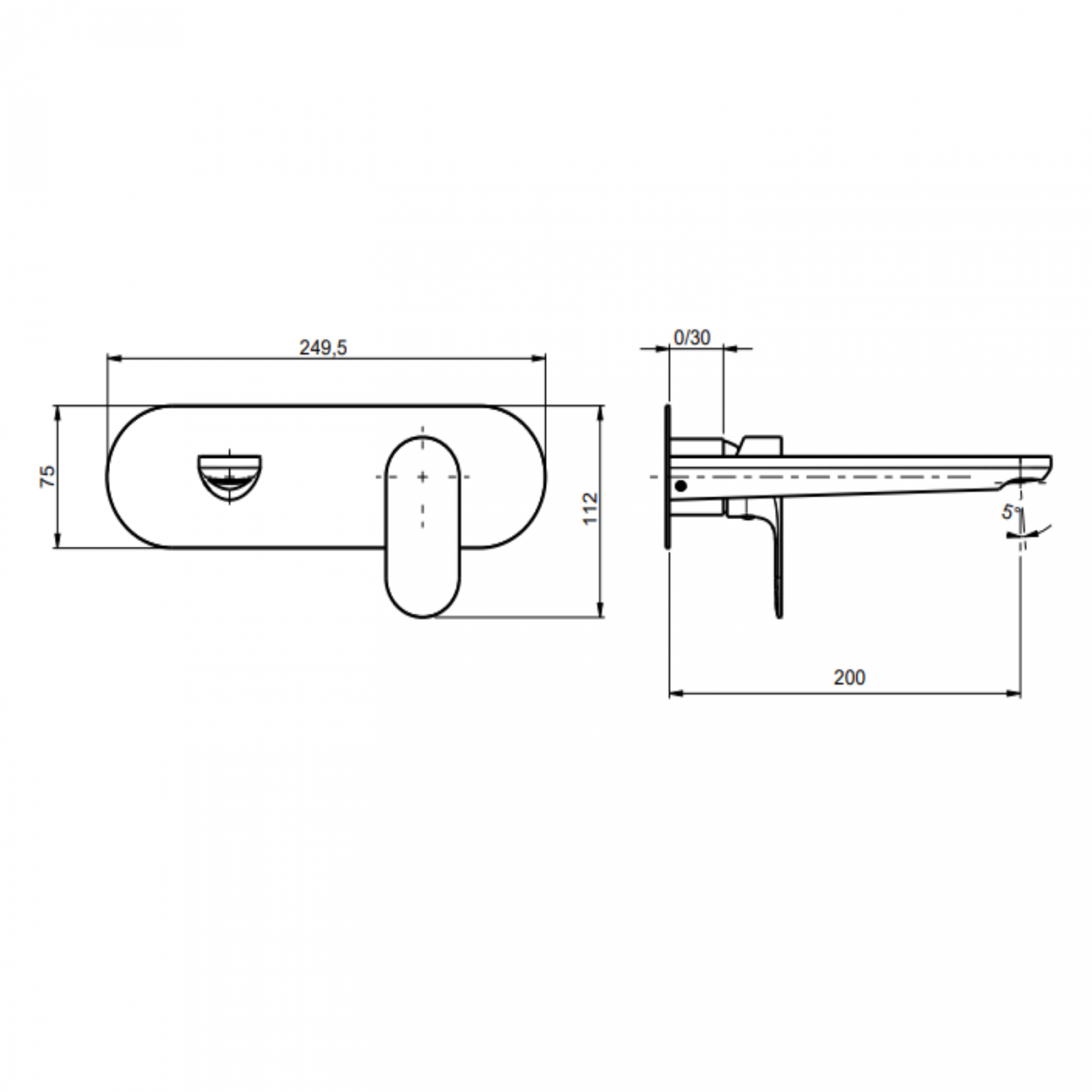 F.lli Frattini Lea, Wall-mounted washbasin battery without drain