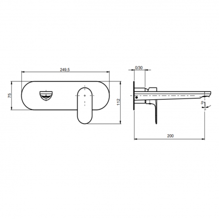 F.lli Frattini Lea, Wall-mounted washbasin battery without drain