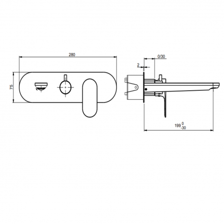 F.lli Frattini Lea, Single-lever built-in tank with 2-way diverter