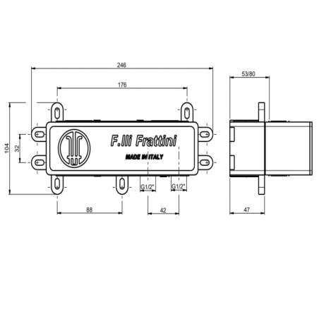 F.lli Frattini Lea, Single-lever built-in tank with 2-way diverter