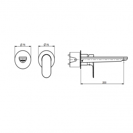 F.lli Frattini Lea, Wall-mounted washbasin battery without drain