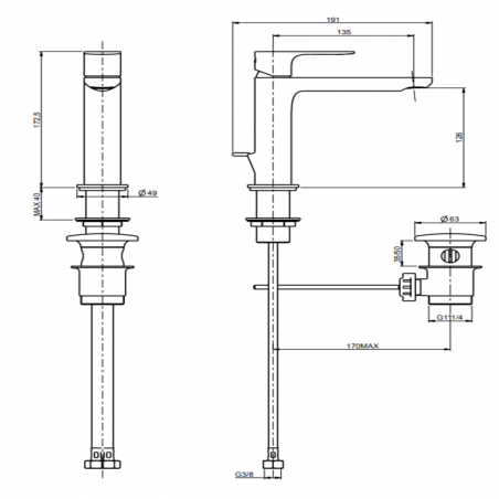 F.lli Frattini Lea, Monocomando per lavabo con scarico 1"1/4