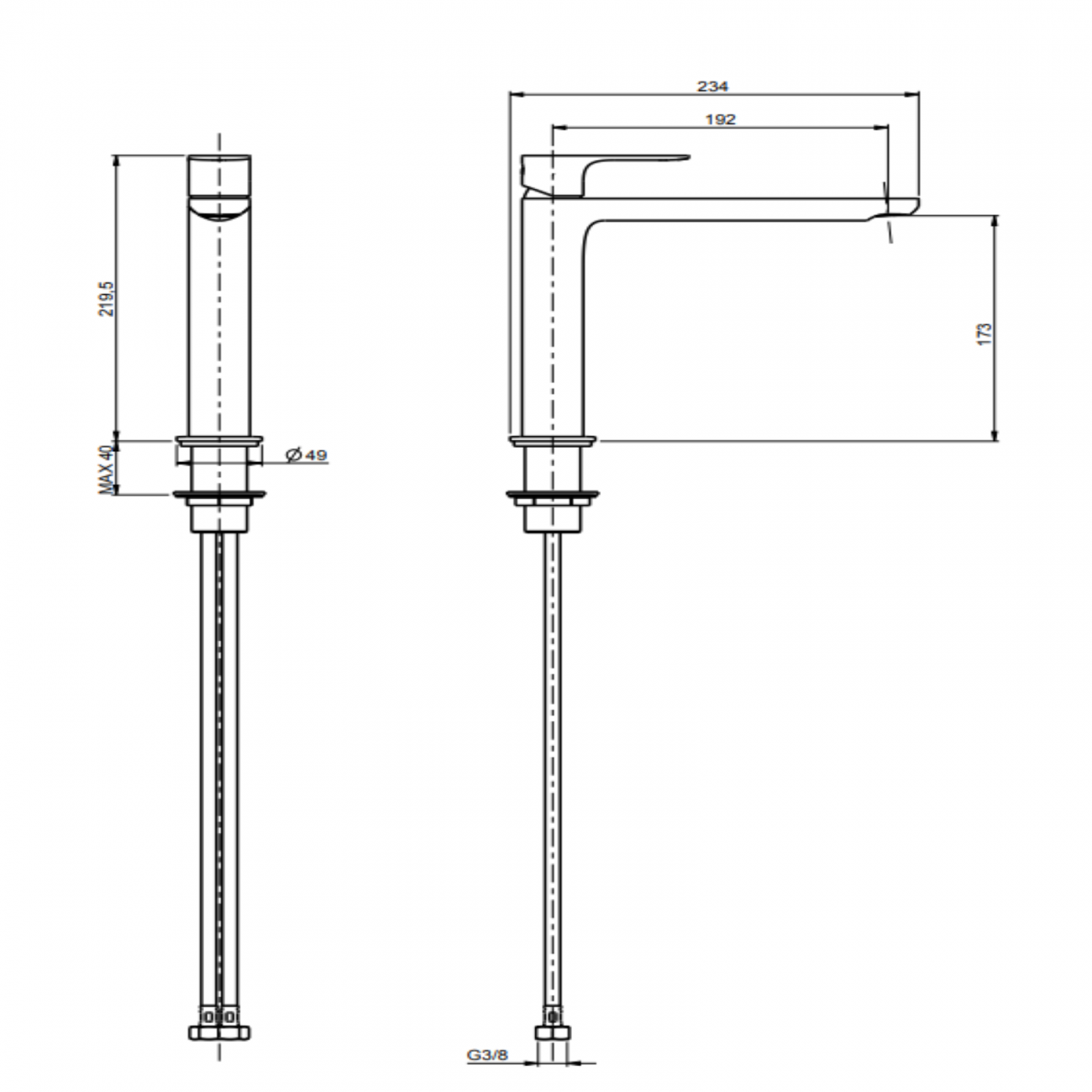 F.lli Frattini Lea, Medium version single-lever washbasin mixer without waste