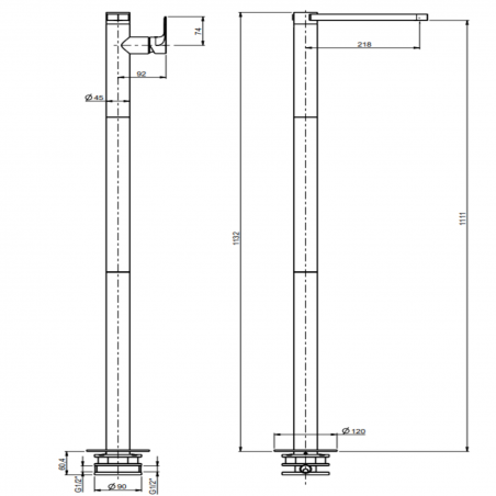 F.lli Frattini Lea, Single lever washbasin floor without drain