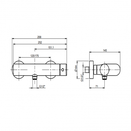 F.lli Frattini Lea, External single-lever shower mixer with 1/2 lower connection