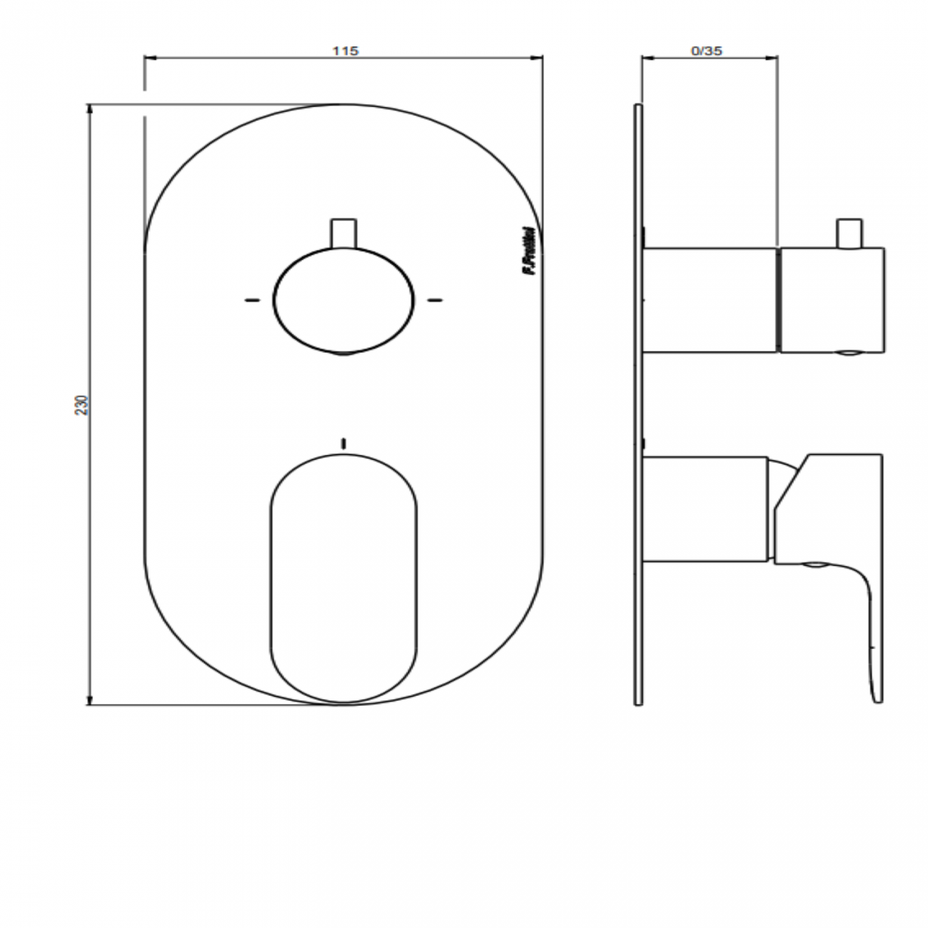 F.lli Frattini Lea, Monocommande encastrée avec déviateur 2 voies