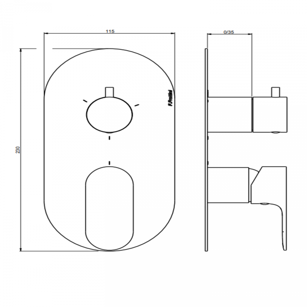 F.lli Frattini Lea, Built-in single lever with 3-way diverter