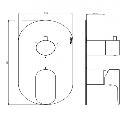 F.lli Frattini Lea, Built-in single lever with 3-way diverter