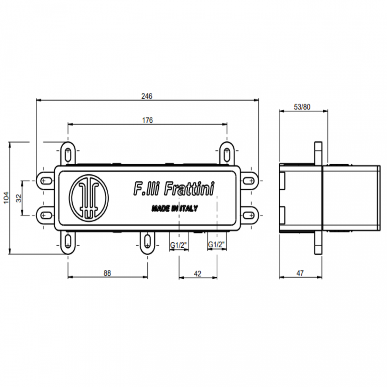 F.lli Frattini Gioia, Single-lever built-in tank with 2-way diverter
