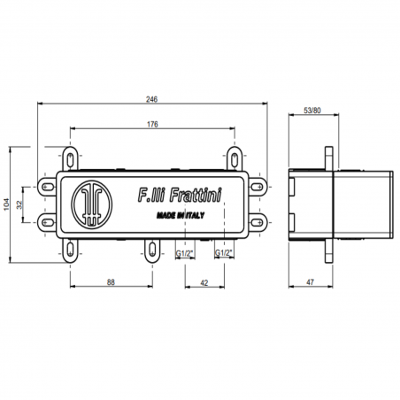 F.lli Frattini Gioia, Single-lever built-in tank with 2-way diverter
