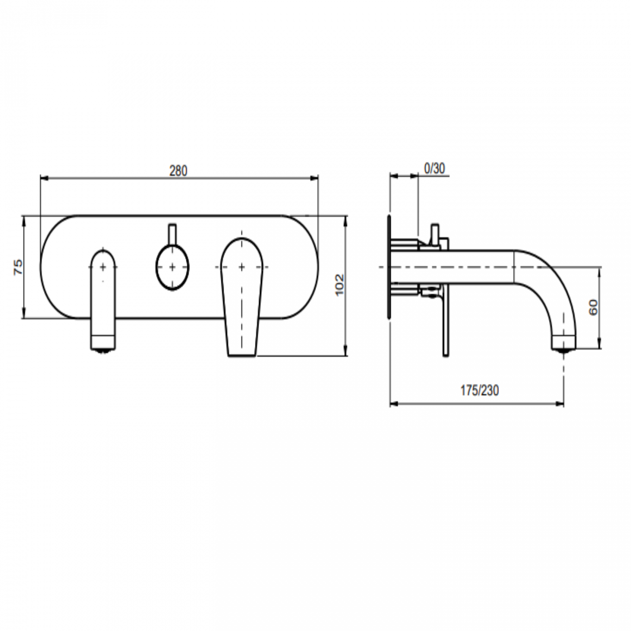 F.lli Frattini Gaia, Single-lever built-in tank with 2-way diverter