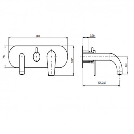 F.lli Frattini Gaia, Single-lever built-in tank with 2-way diverter