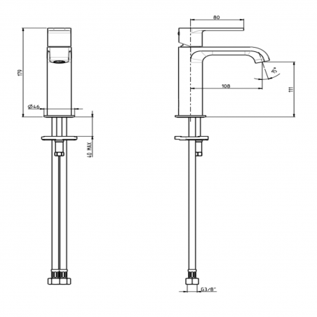 F.lli Frattini Gioia, Mitigeur de lavabo sans vidage