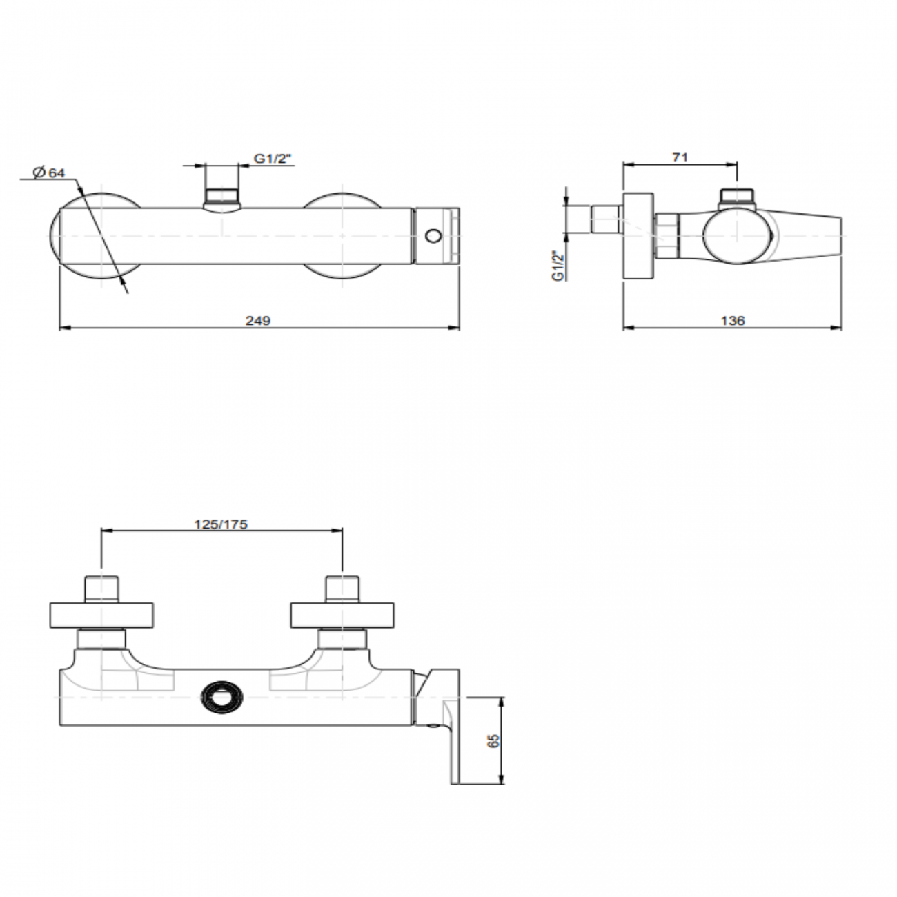 F.lli Frattini Gaia, Monocomando esterno per doccia con attacco superiore 3/4
