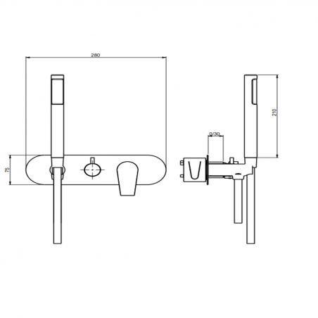 F.lli Frattini Gaia, Built-in single lever with 2-way diverter