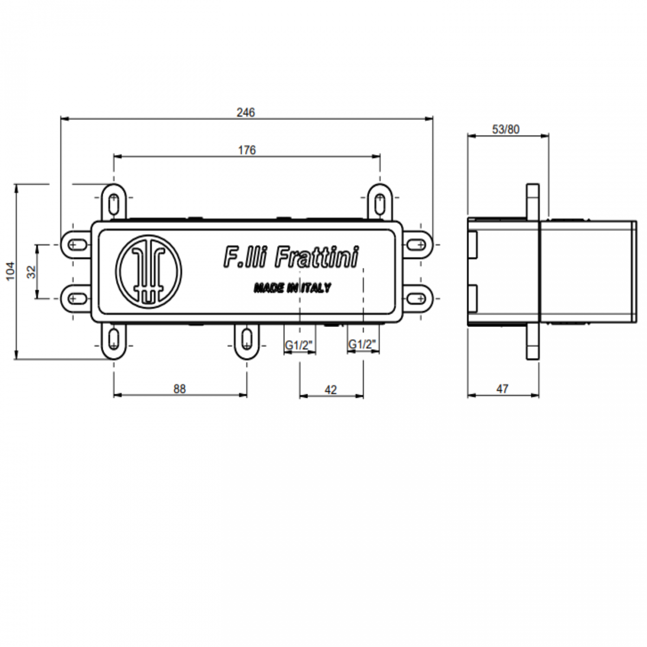 F.lli Frattini Gaia, Built-in single lever with 2-way diverter