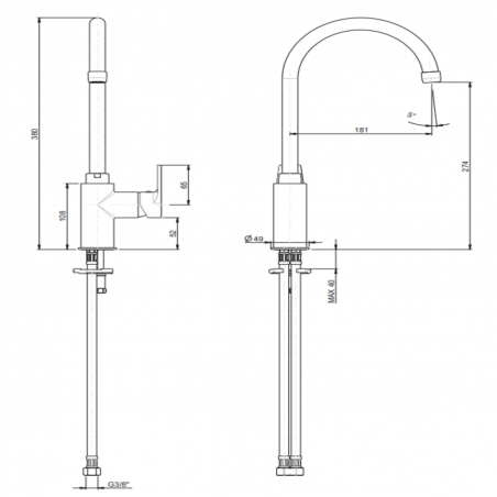 F.lli Frattini Gioia, Single-lever sink mixer, swivel spout