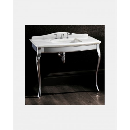 Devon&Devon Jacqueline, Consolle con piano in marmo Bianco Carrara, lavabo sottopiano Westmister in porcellana