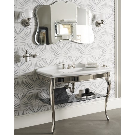 Devon&Devon Jacqueline Ceramic, Console with top in white ceramic - top shelf in marble and smoked glass