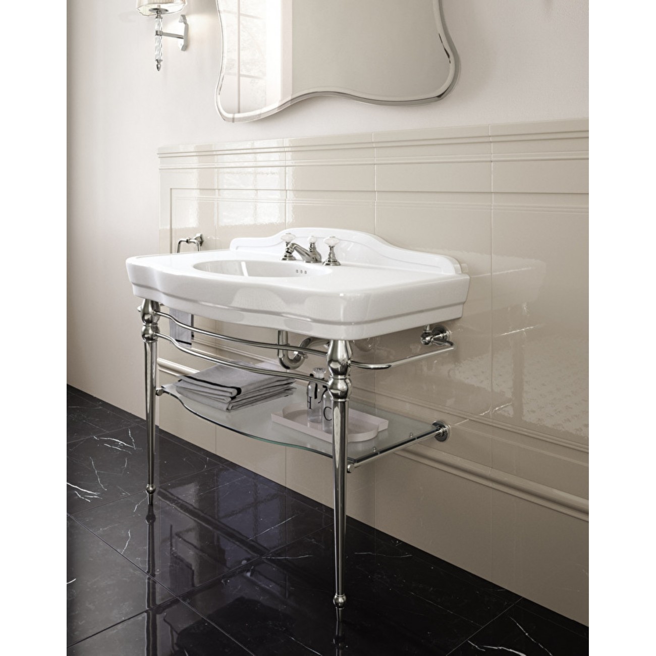 Devon&Devon Melody, Console with top and white ceramic sink