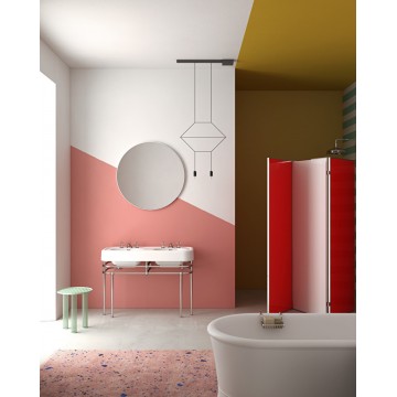 Devon&Devon Memphis, Consolle per lavabo doppio Wide Blues