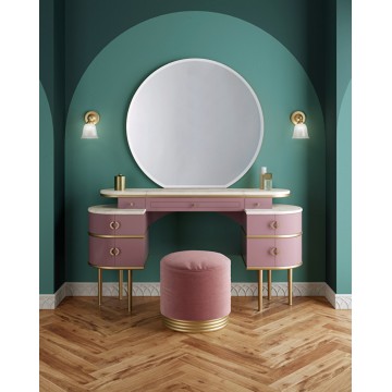 Devon&Devon Zelda, Meuble de maquillage avec profilés en laiton satiné protégé mat