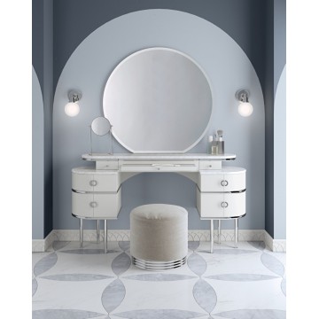 Devon&Devon Zelda, Makeup cabinet with chrome profile, silver mirror, extra cremo marble top