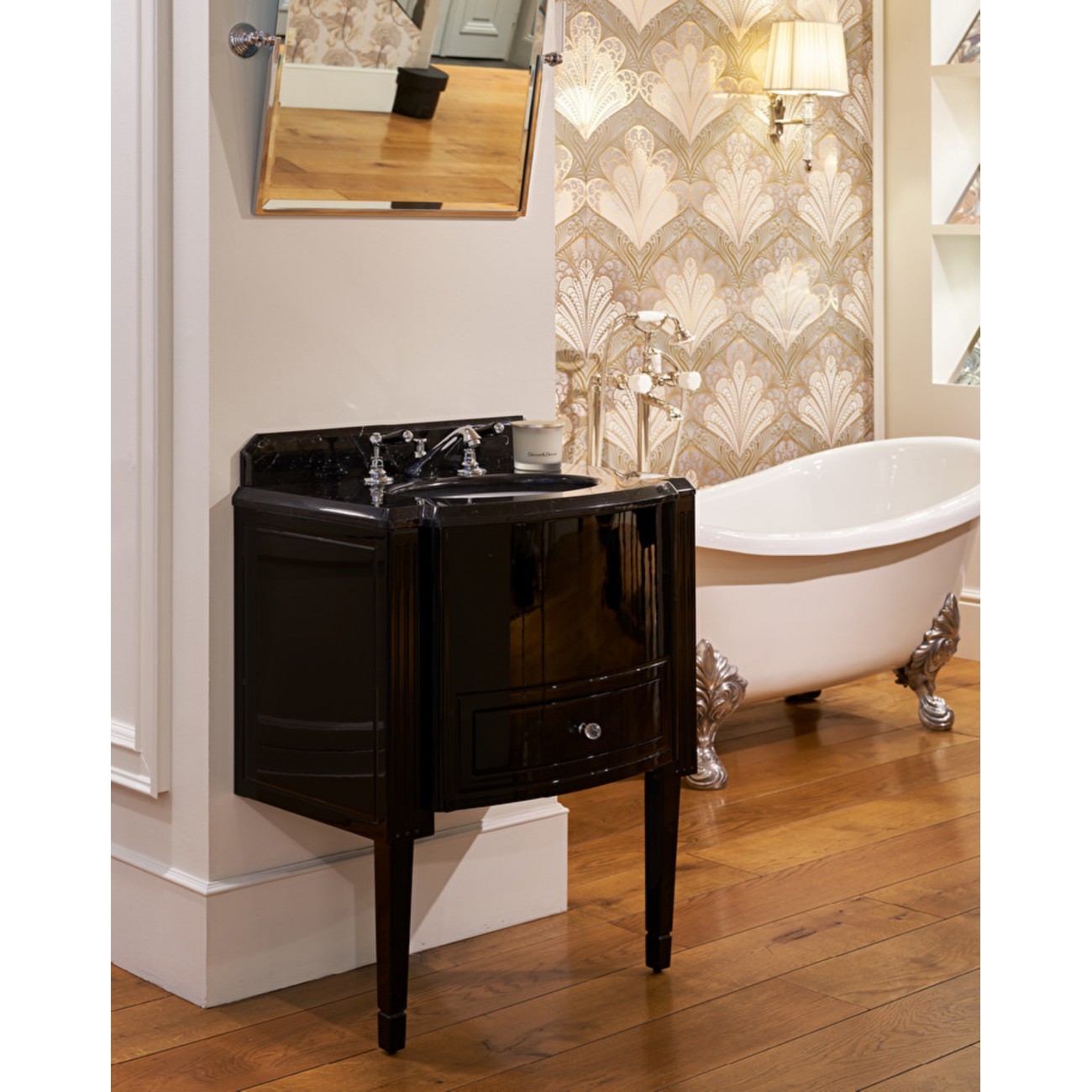 Devon&Devon Domino, Porte-meuble avec plateau en marbre Nero Marquinha