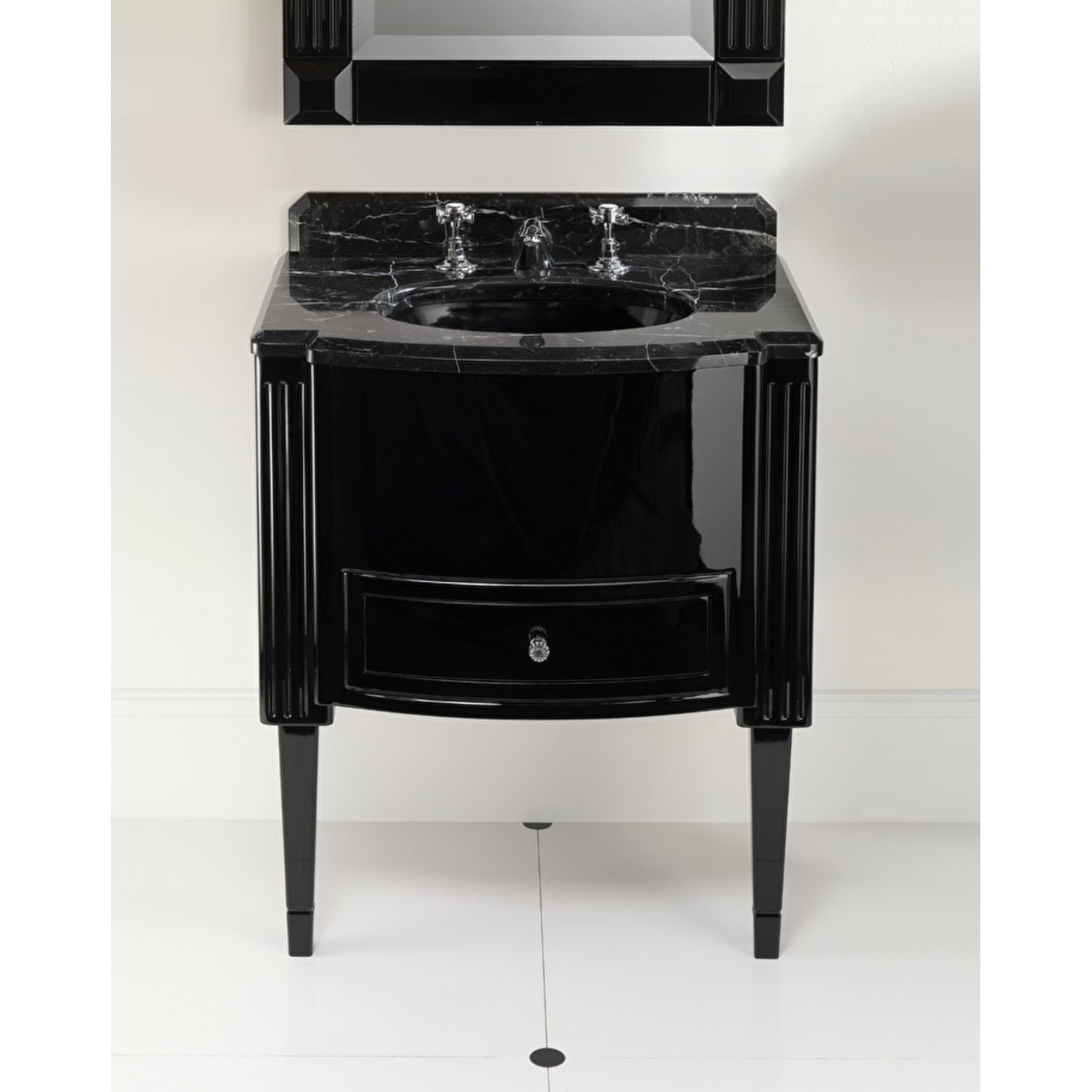 Devon&Devon Domino, Porte-meuble avec plateau en marbre Nero Marquinha