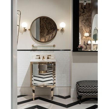 Devon&Devon Her, Mobile portalavabo con profili Oro chiaro/Nickel lucido