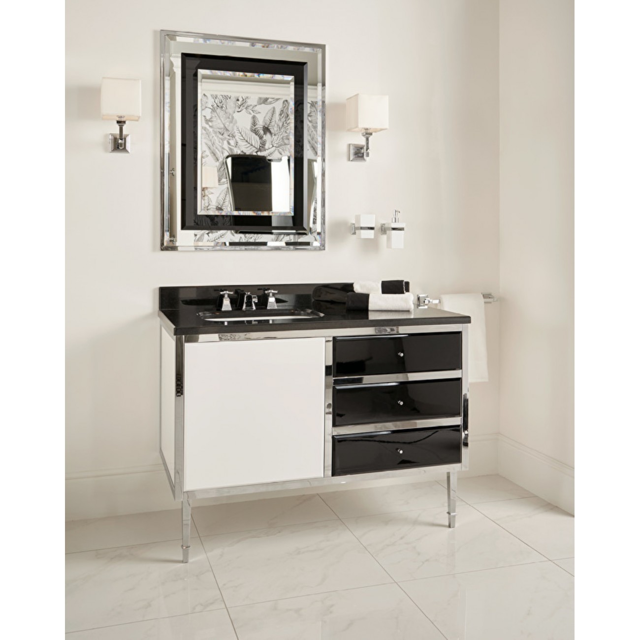 Devon&Devon JAZZ 2, Mobile portalavabo a 1 anta con piano in marmo