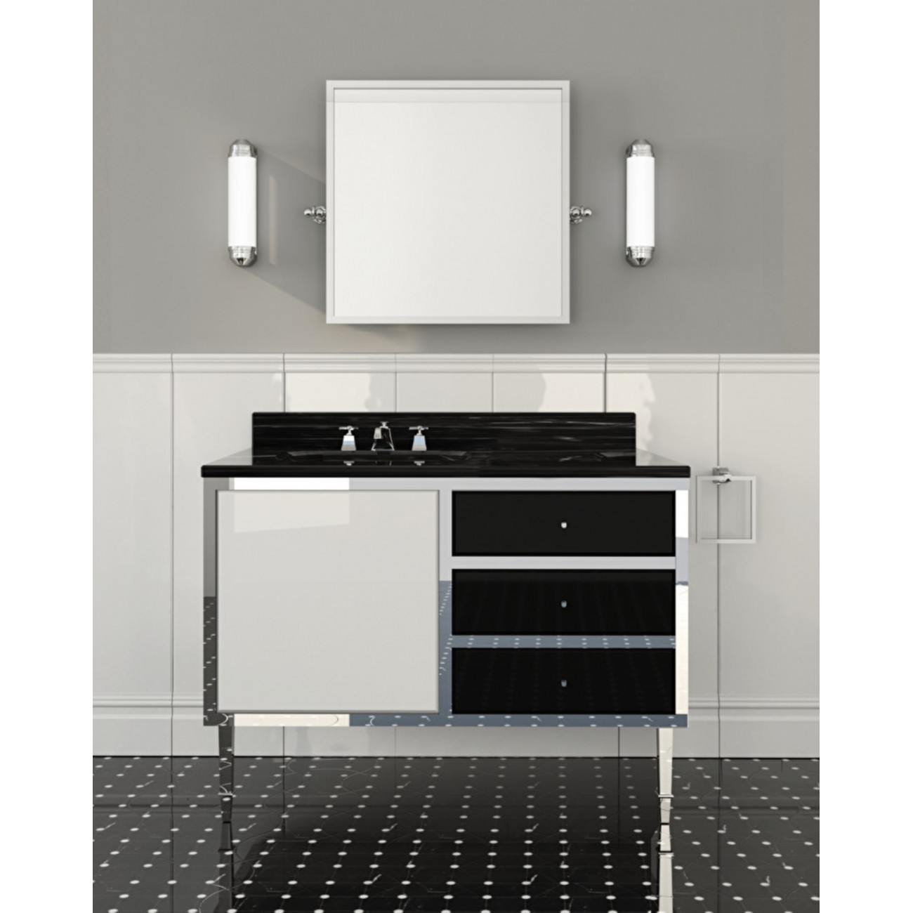 Devon&Devon JAZZ 2, Mobile portalavabo a 1 anta con piano in marmo