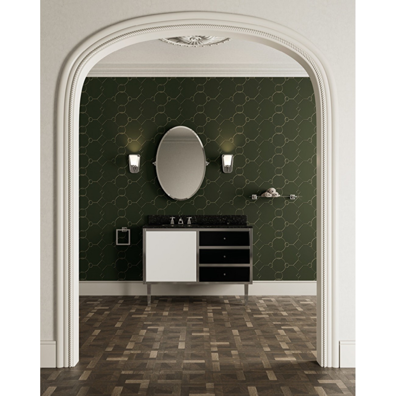 Devon&Devon JAZZ 2, Mobile portalavabo a 1 anta con piano in marmo