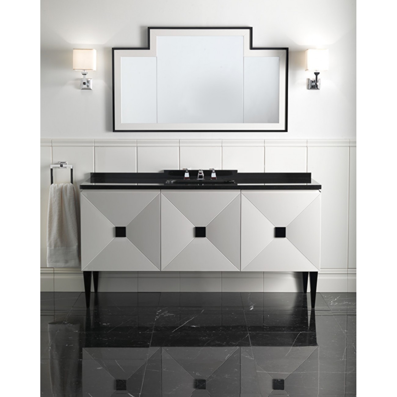 Devon&Devon Jetset 3, Avabo cabinet with 3 doors with marble top Nero Assoluto