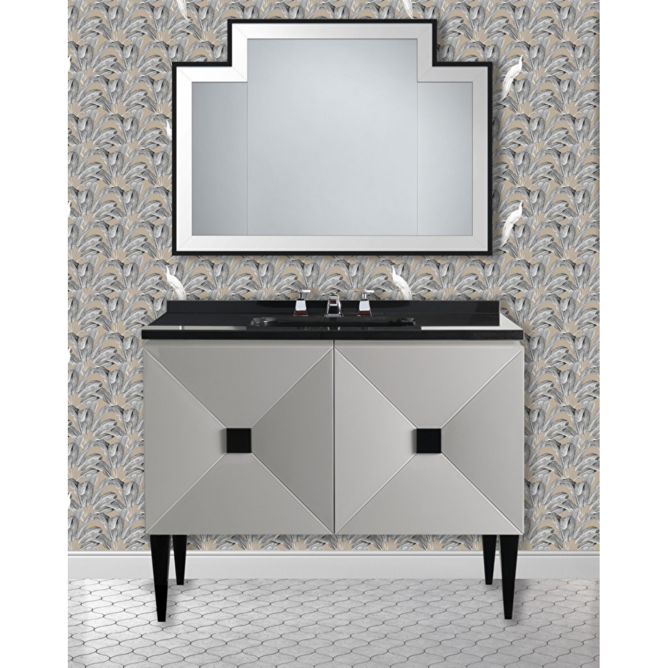 Devon&Devon Jetset 2, Mobile portalavabo a 2 ante con piano in marmo