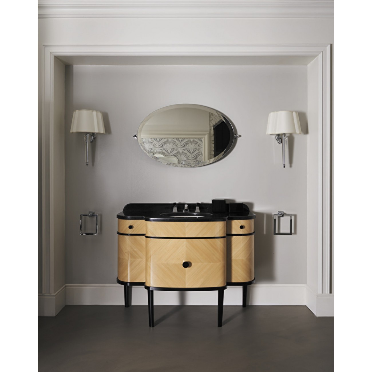 Devon&Devon Music, Mobile portalavabo Impiallacciato Toulipier e piano Nero Assoluto