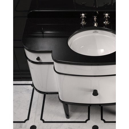 Devon&Devon Music, Mobile porta lavabo con piano in marmo Nero assoluto