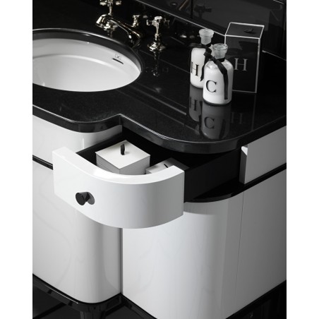 Devon&Devon Music, Mobile porta lavabo con piano in marmo Nero assoluto