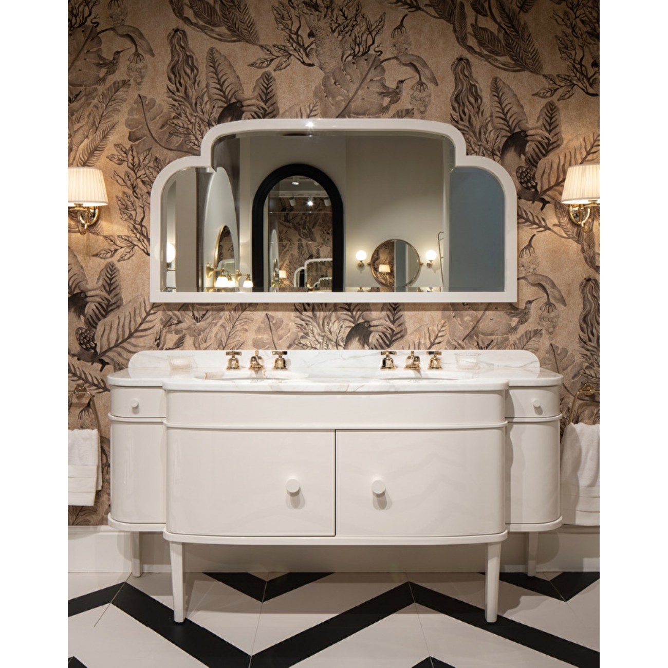 Devon&Devon Double Music, Mobile portalavabo con piano Calacatta Oro