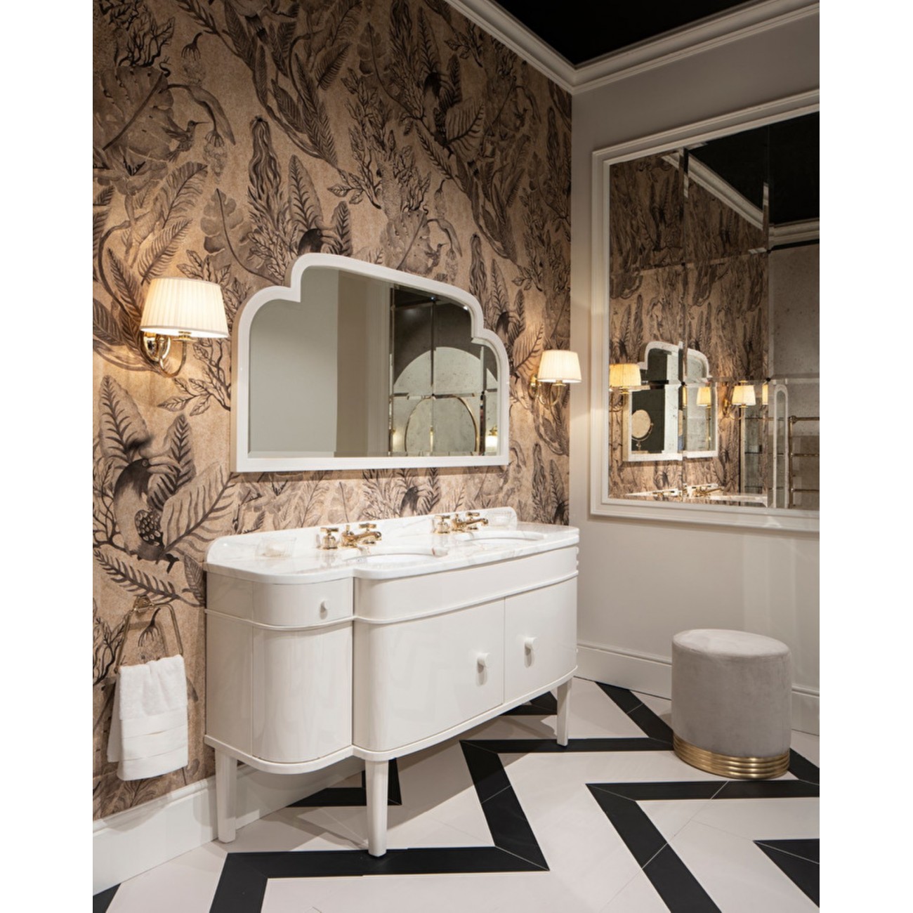 Devon&Devon Double Music, Mobile portalavabo con piano Calacatta Oro