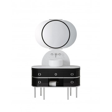 Devon&Devon Scottie, Mobile portalavabo nero intenso e piano Bianco carrara