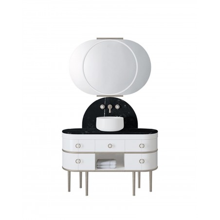 Devon&Devon Scottie, Mobile portalavabo pure white e piano Nero Marquinha